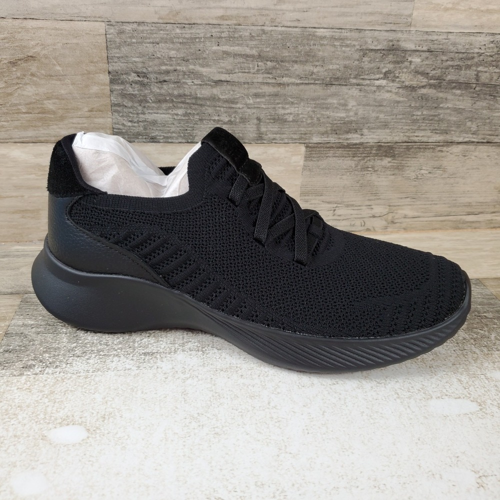 Naturalizer Emerge Womens Shoes Sz 8 M Black Flyknit Leather Slip On Sneakers